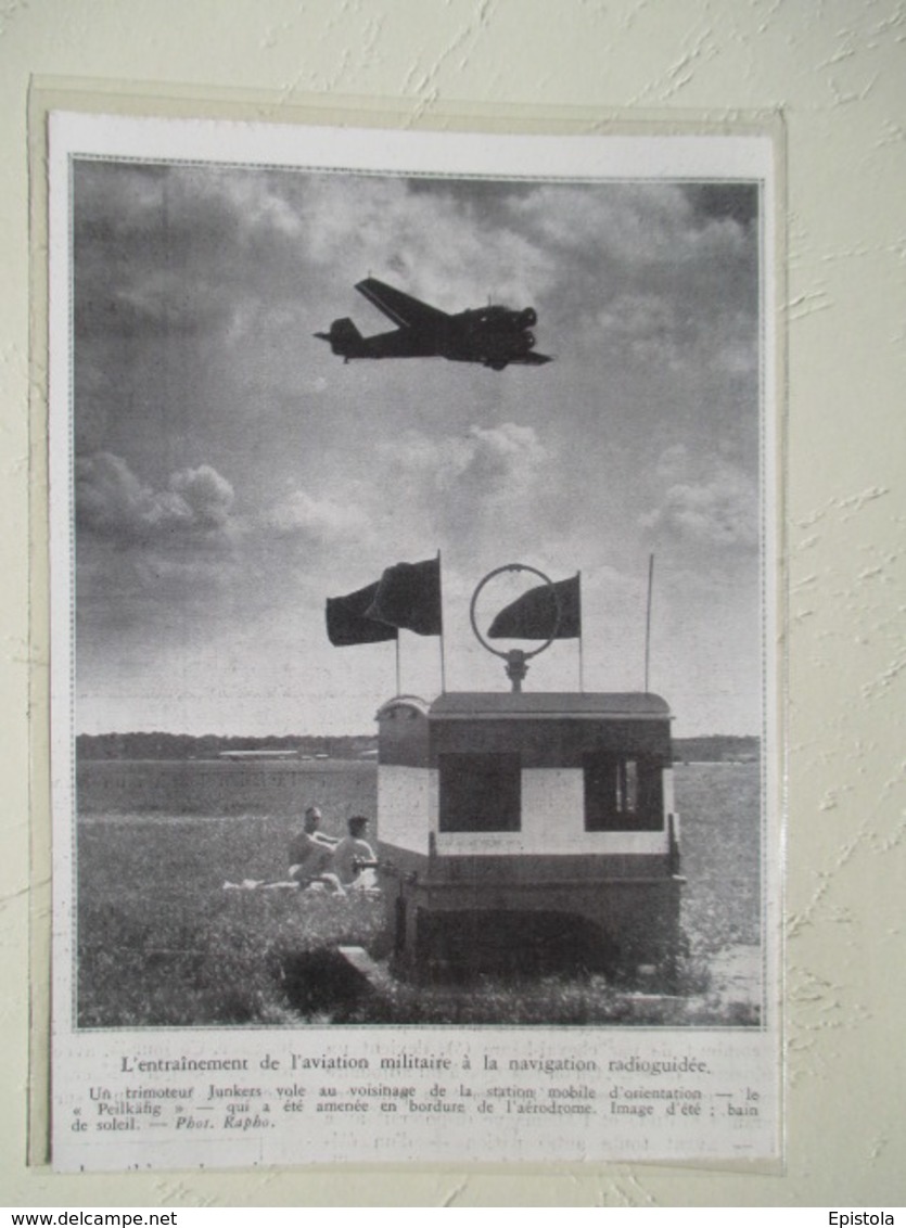 Entrainement De L'aviation Allemande  à La  Navigation Radioguidée Avec Junkers  -  Coupure De Presse De 1935 - Appareils