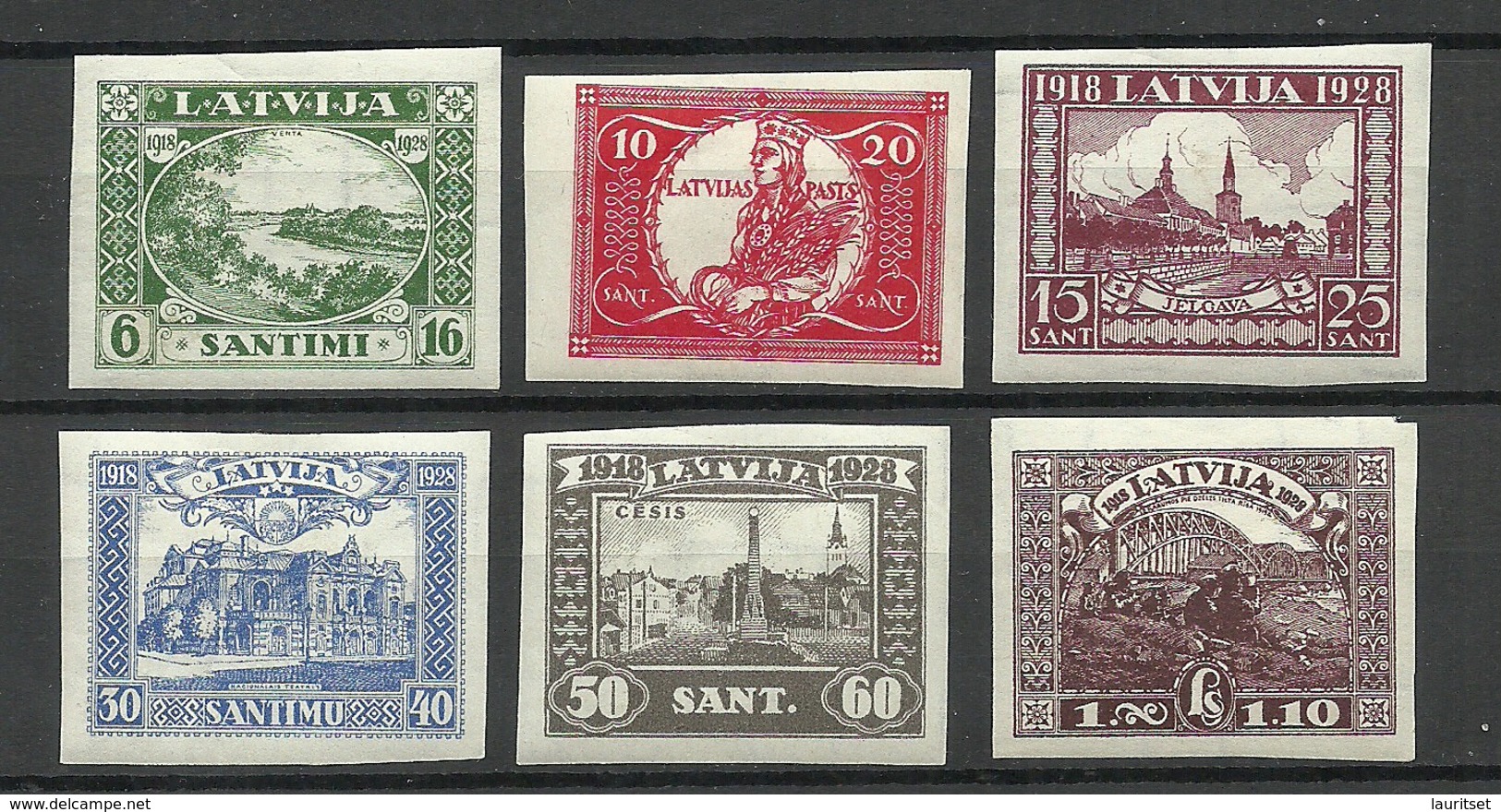 LETTLAND Latvia 1928 Michel 138 - 143 B * - Lettland