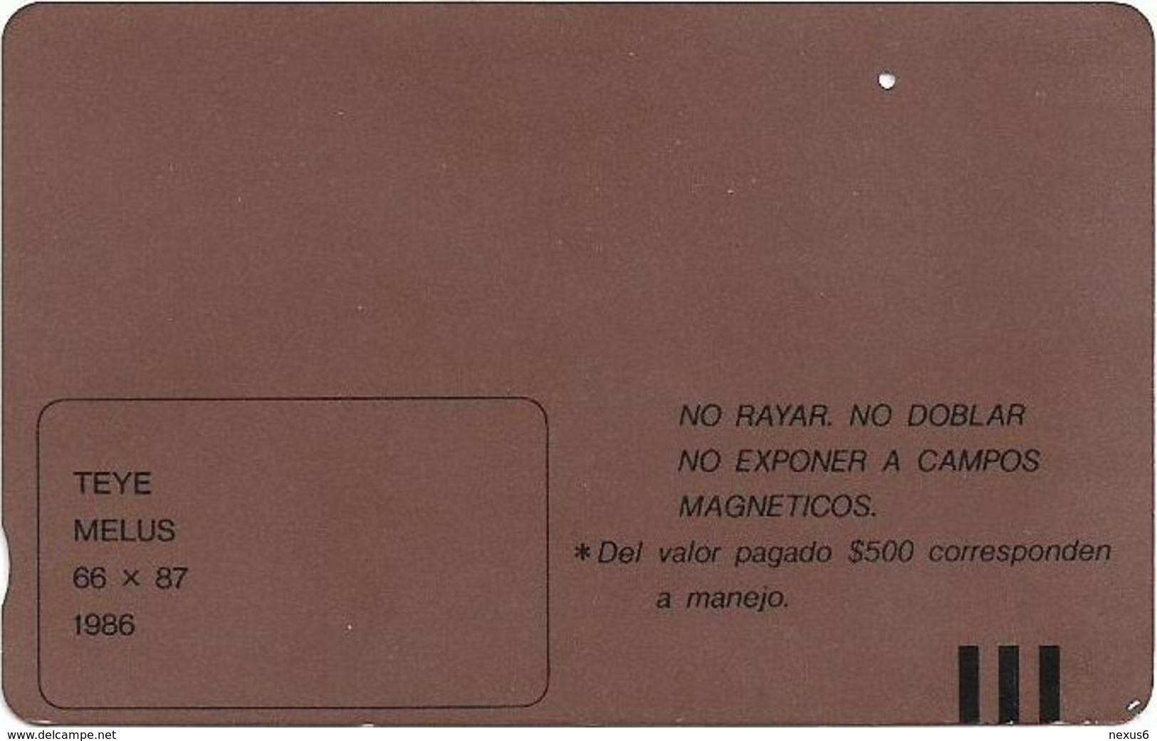 Colombia - Telecom (Tamura) - Teye - Melus, 5.500$Cp, 10.000ex, Used - Colombia