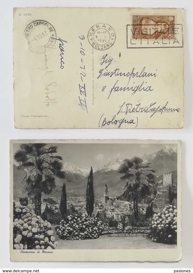 Cartolina Illustrata Merano Per S.Pietro Capofiume (BO) - 03/10/1937 - Storia Postale