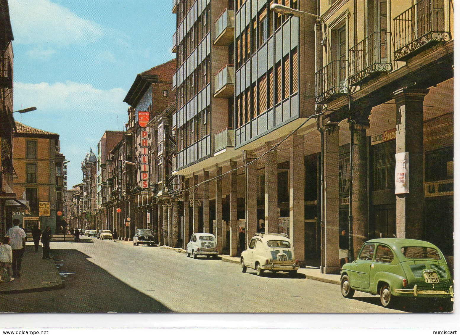 Palencia Animée La Grande Rue Voitures Commerces - Palencia