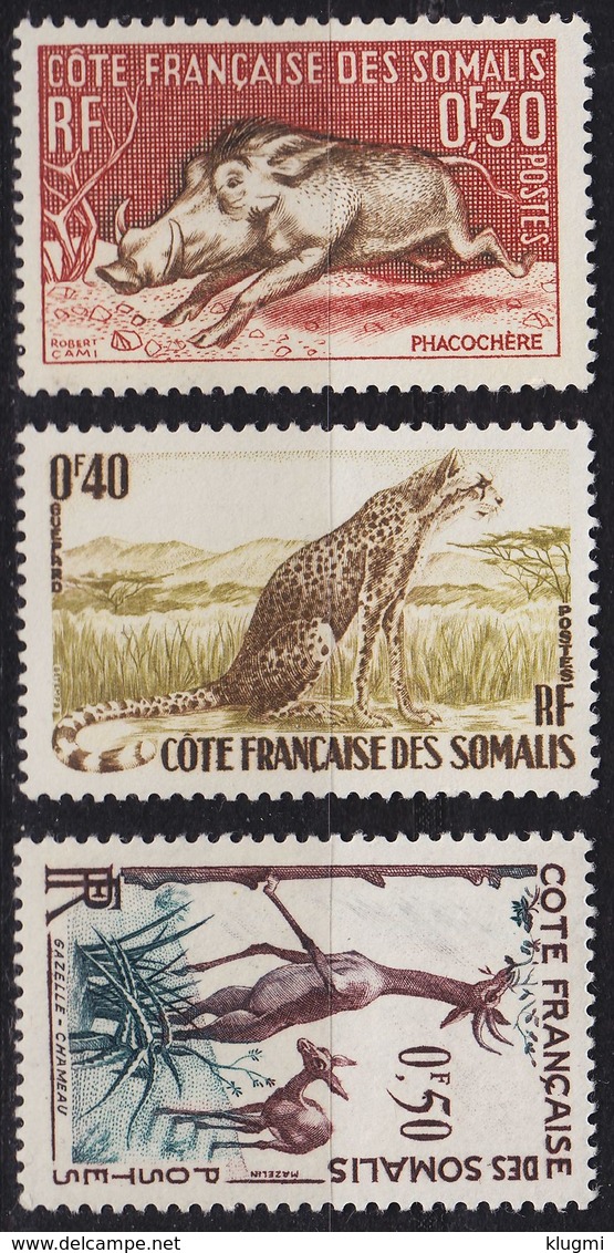 FRANZ.SOMALIA [1658] MiNr 0314-16 ( **/mnh ) Tiere - Unused Stamps