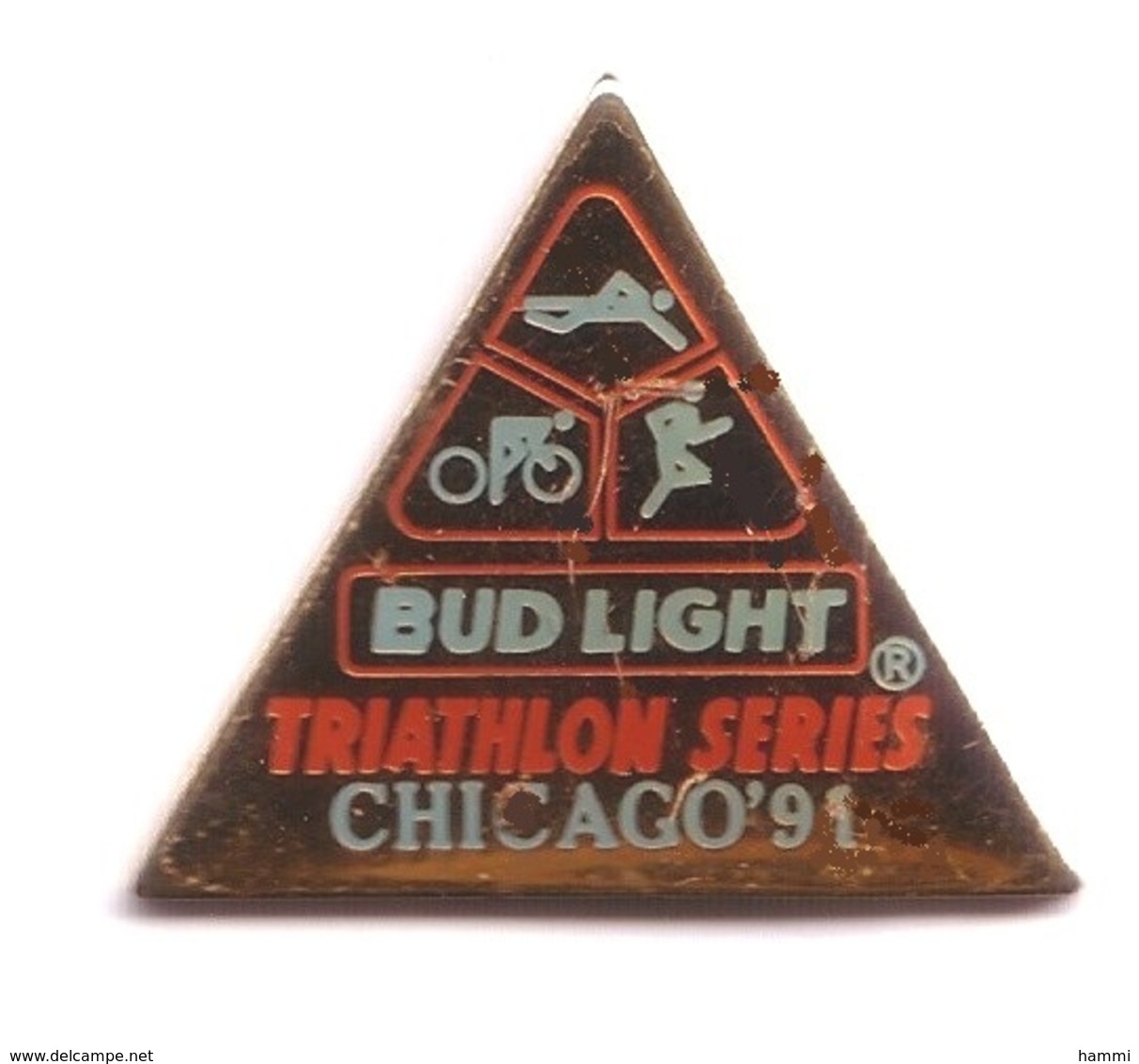 A59 Pin's Triathlon Chicago Usa Bud Light  Sponsor Biere Beer Vélo Natation Course Achat Immédiat - Biathlon