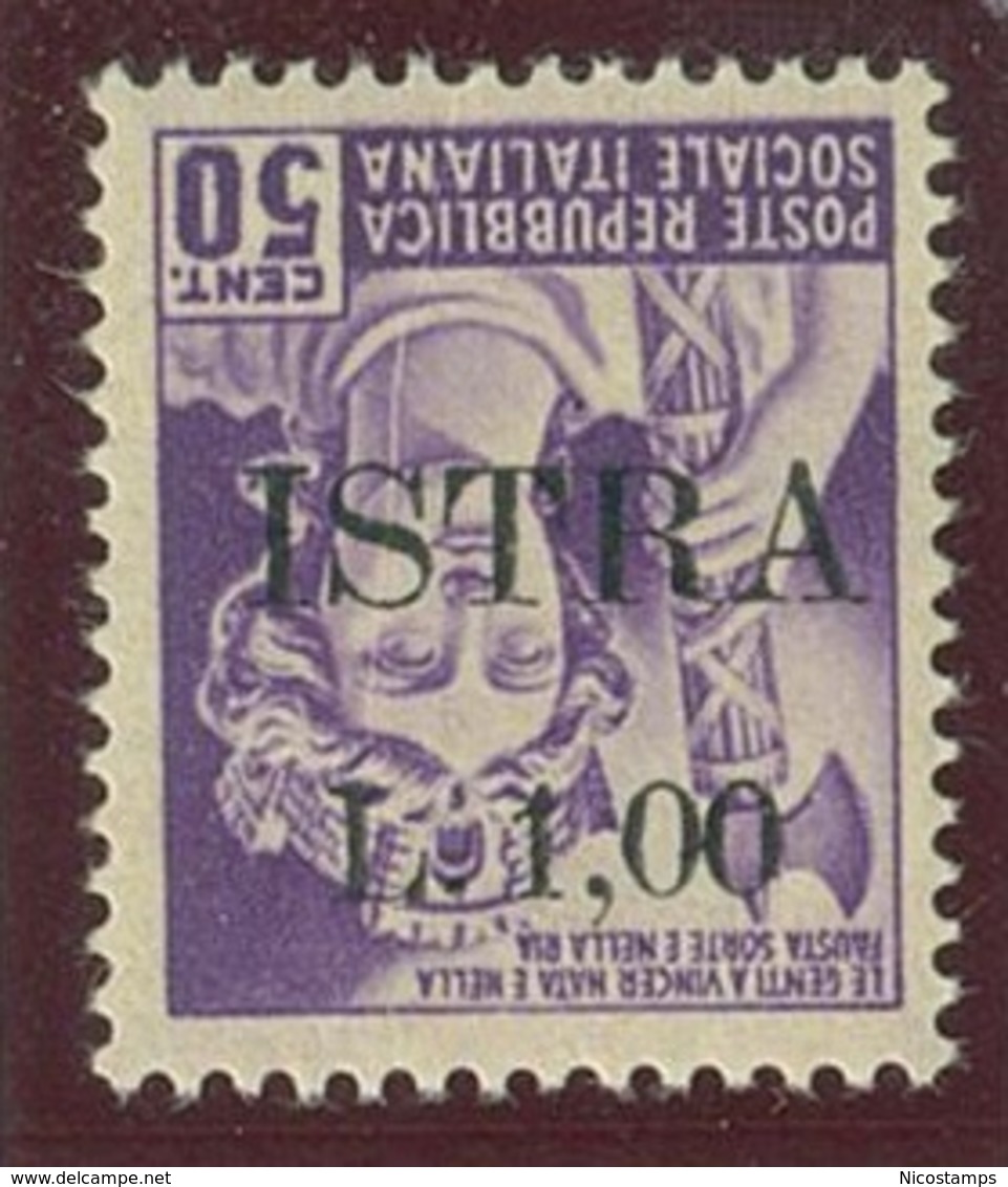 ITALIA - OCC. JUGOSLAVA DELL' ISTRIA SASS. 26a NUOVO - Joegoslavische Bez.: Istrië