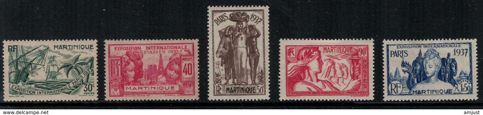 France // Martinique // 1937 // Expo.Intern.Paris 1937, Timbres Neufs MH* No.162-163-164-165-166  Y&T - Neufs