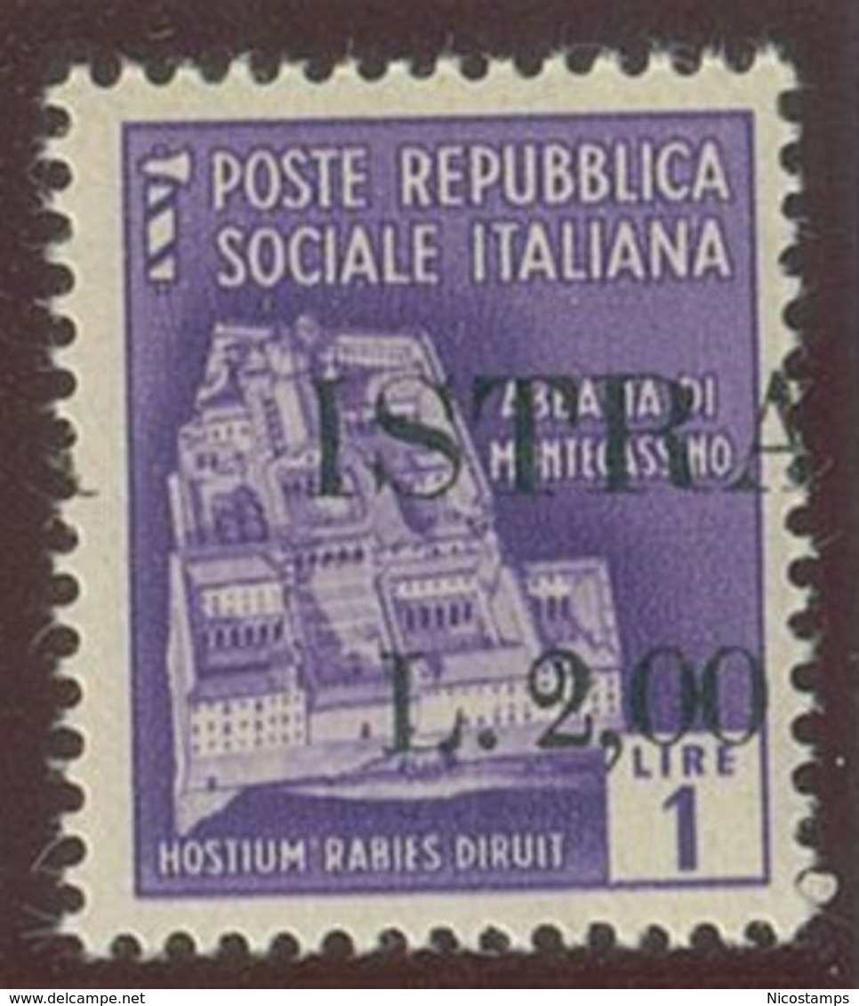 ITALIA - OCC. JUGOSLAVA DELL' ISTRIA SASS. 30f NUOVO - Joegoslavische Bez.: Istrië