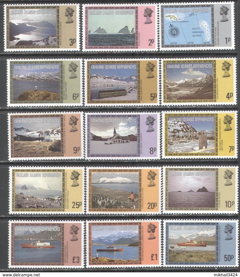 M0077 ✅ Defins Transport Ships Antarctic Pinguins 1980 South Georgia 15v Set MNH ** 22ME - Schiffe