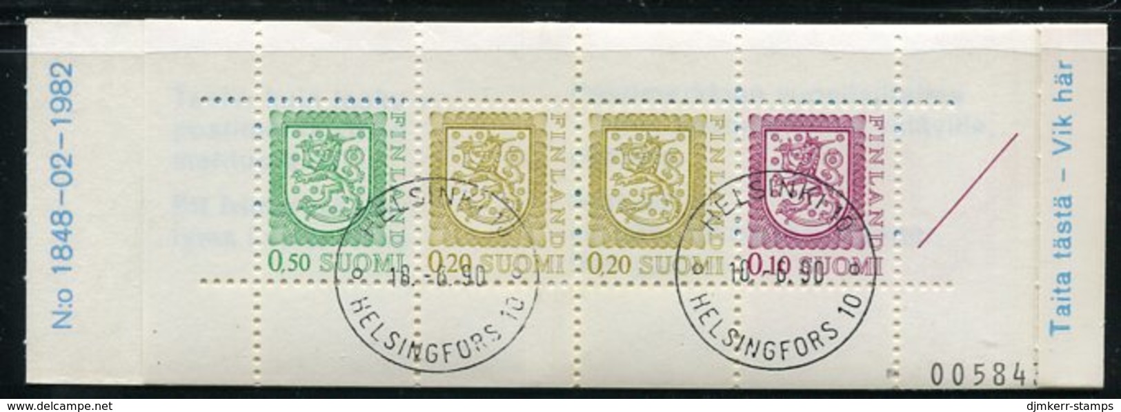 FINLAND 1983 Lion Definitive 1 Mk. Complete Booklet, Cancelled.  Michel MH 14 - Postzegelboekjes