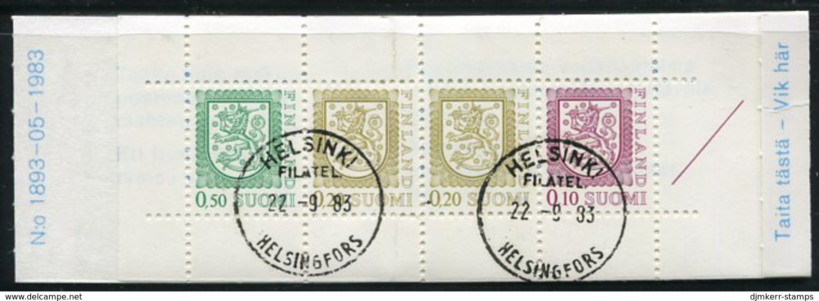 FINLAND 1983 Lion Definitive 1 Mk. Complete Booklet, Cancelled.  Michel MH 14 - Cuadernillos