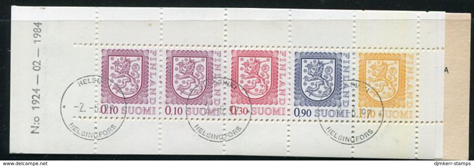 FINLAND 1980 Lion Definitive Type II 5 Mk. Complete, Cancelled.  Michel MH 12 II - Markenheftchen