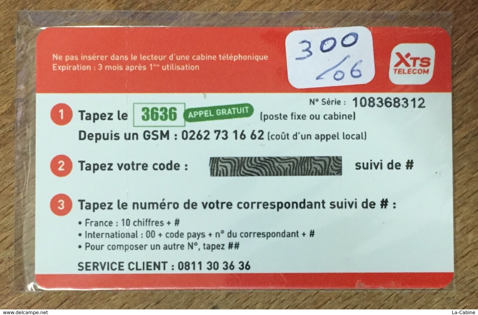 RÉUNION STATION TOTAL AMONY CARTE TÉLÉPHONIQUE À CODE DE MARQUE XTS TÉLÉCOM PAS TÉLÉCARTE - Reunión