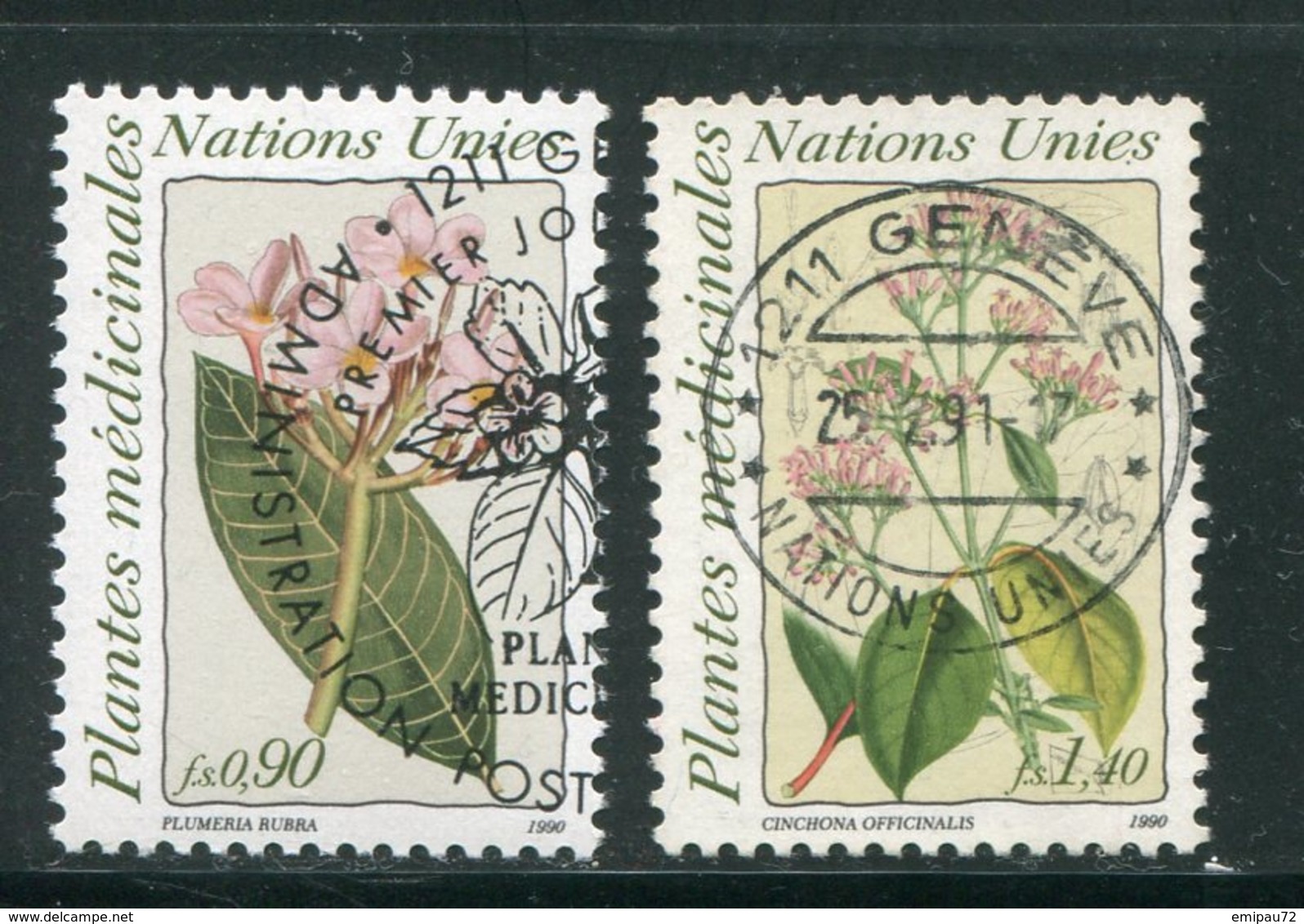 NATIONS UNIES- Office De Genève- Y&T N°190 Et 191- Oblitérés (fleurs) - Oblitérés