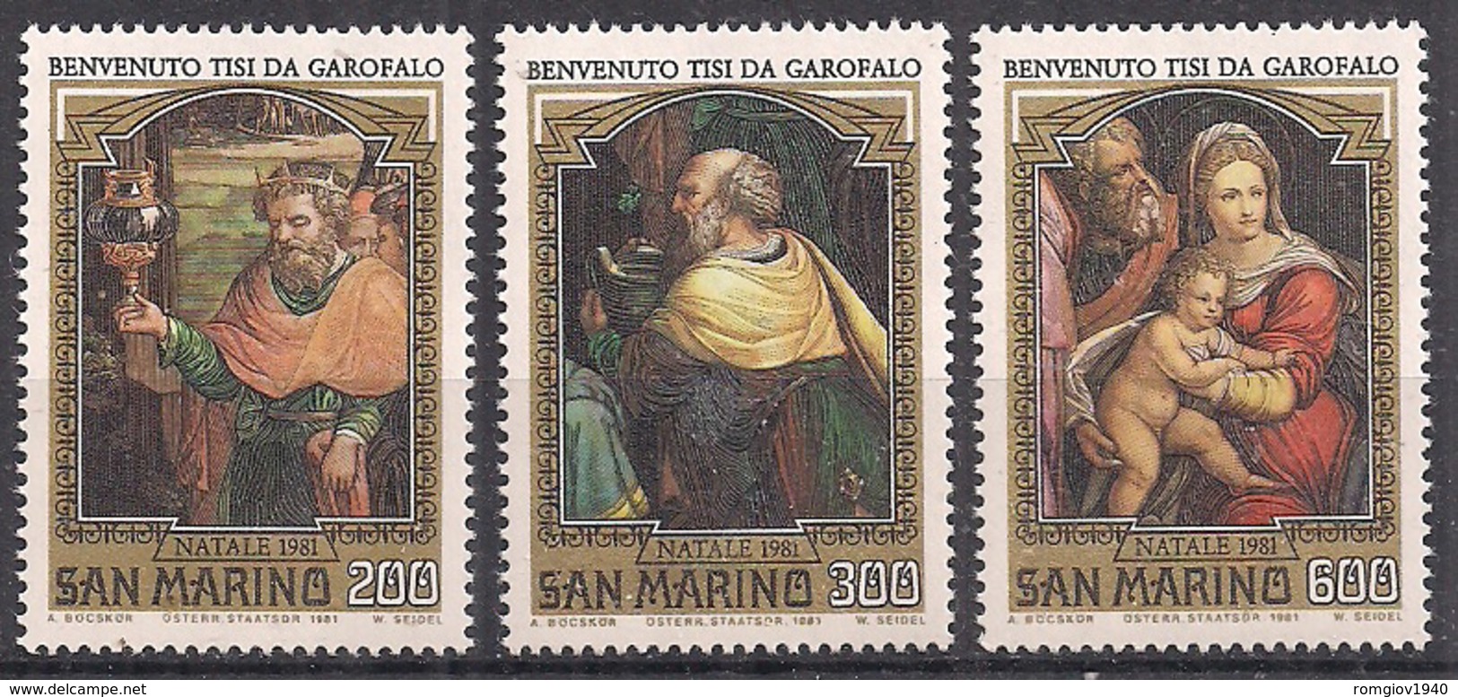 SAN MARINO 1981 NATALE SASS. 1085-1087 MNH XF - Nuovi