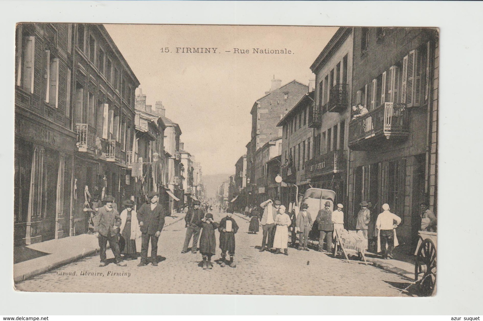 FRANCE CPA / FIRMINY / RUE NATIONALE / 1908 - Firminy