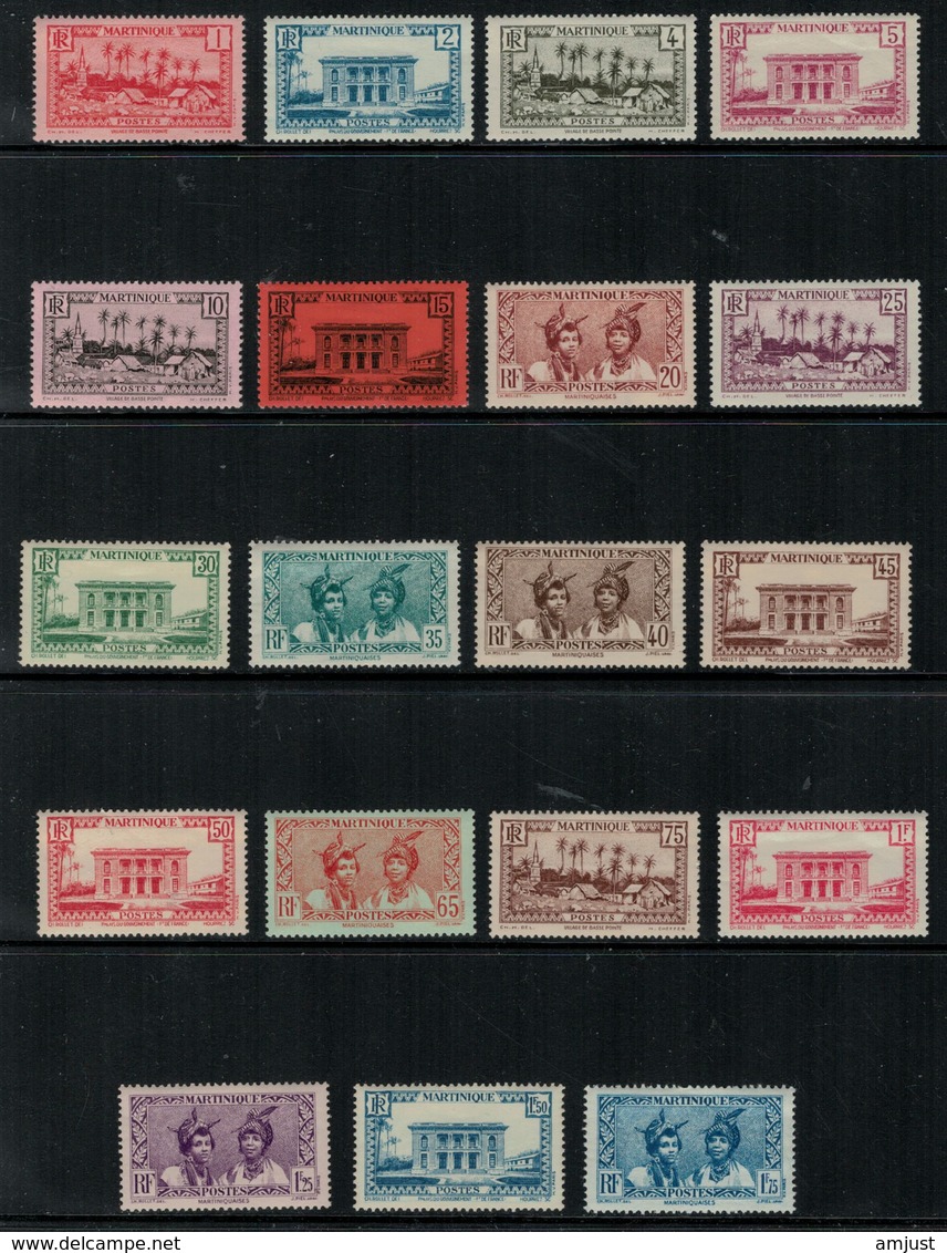 France // Martinique // 1933-1938 // Gouvernement, Basse Pointe,Martiniquaises MH* Série Incomplète  Y&T 133-154 - Ungebraucht