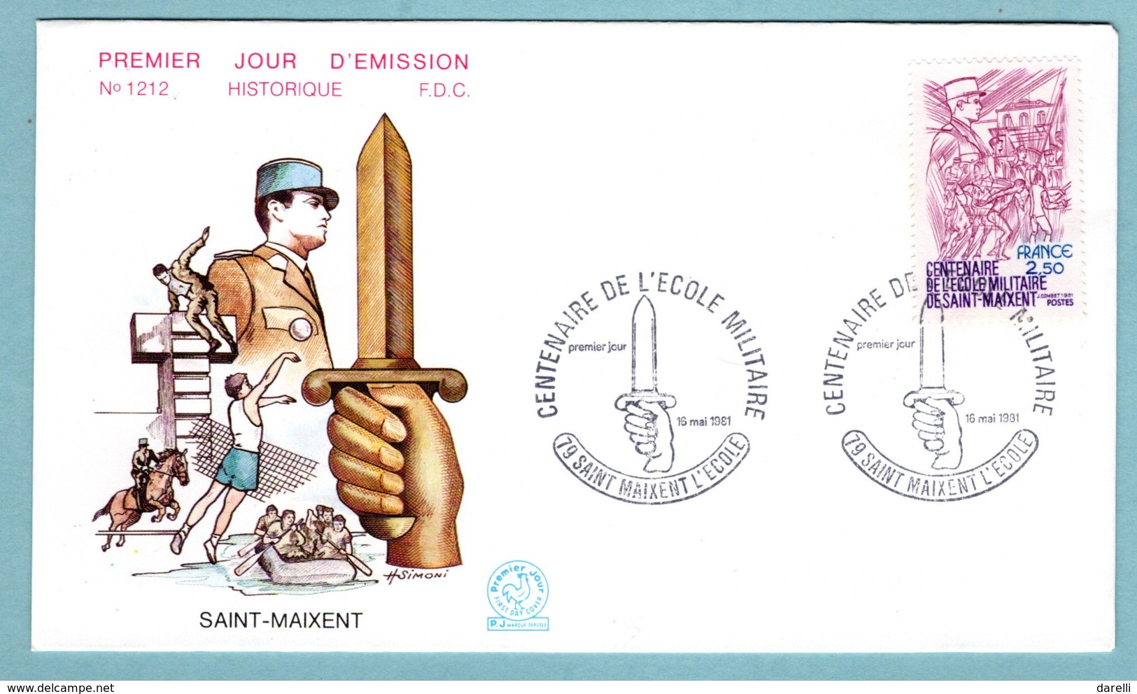 FDC France 1981 - Centenaire De L'école Militaire De Saint Maixent  - YT 2140 - 79 Saint Maixent L'ecole - 1980-1989