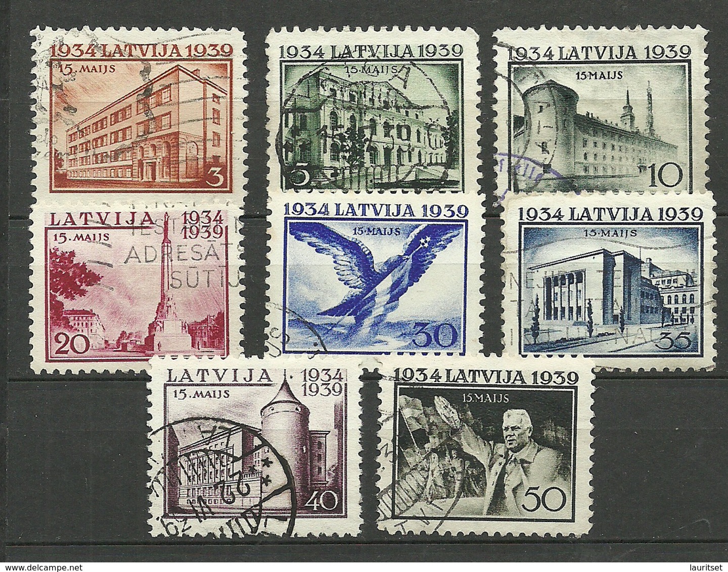 LETTLAND Latvia 1939 Michel 271 - 278 O - Lettland