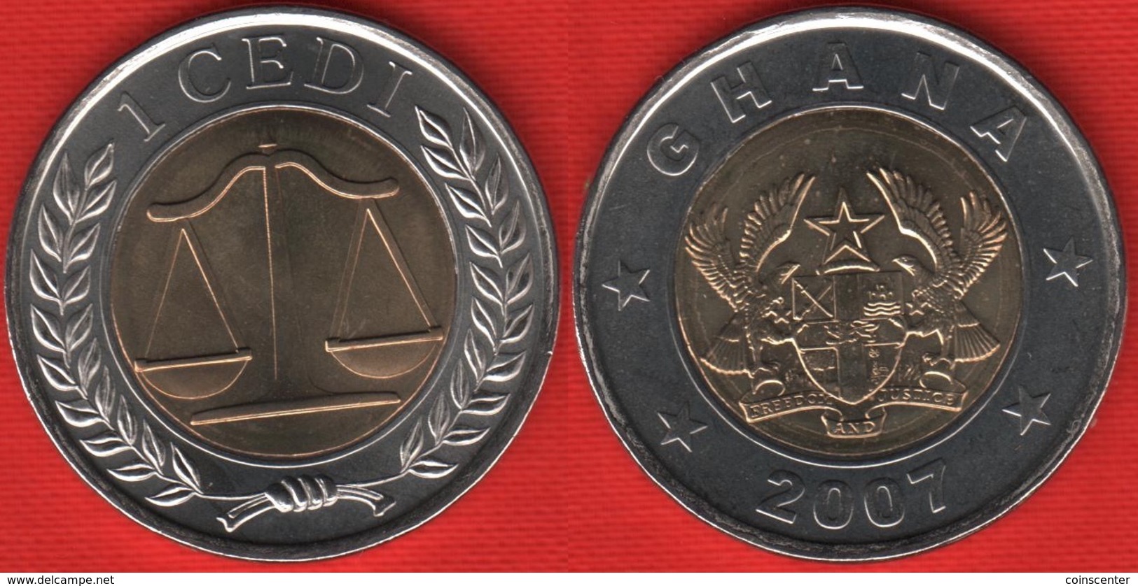 Ghana 1 Cedi 2007 Km#42 BiMetallic UNC - Ghana