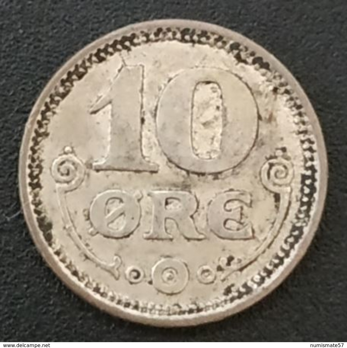 DANEMARK - DENMARK - 10 ORE 1917 - Christian X - Argent - Silver - KM 818 - Danemark