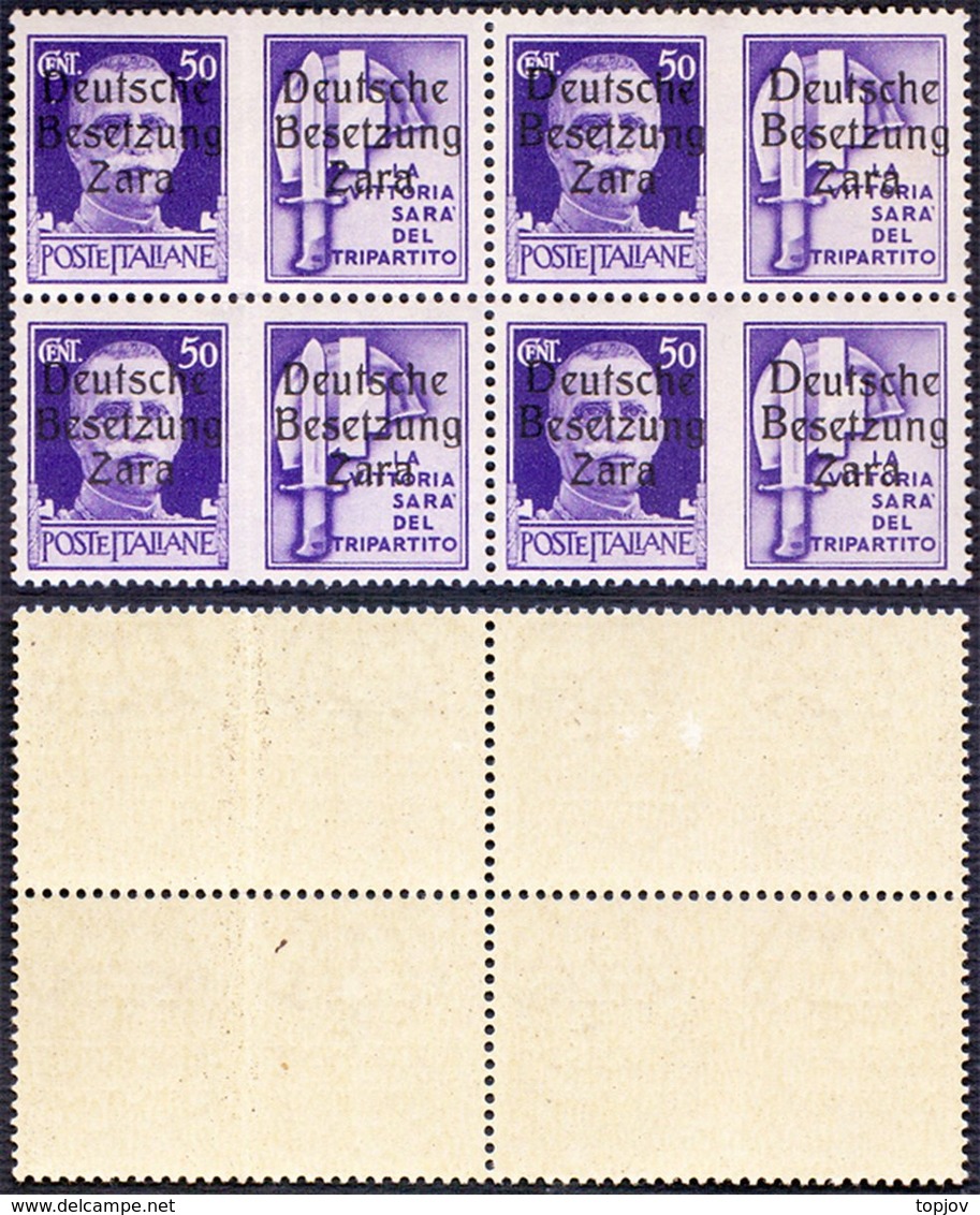 ZARA - PROPAGANDA Ovpt. D II Tipo + III Tipo - **MNH - 1943 - Deutsche Bes.: Zara