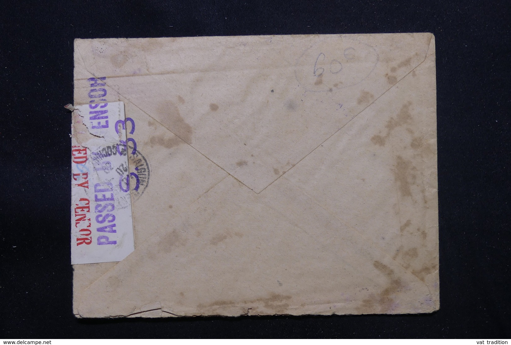 NOUVELLE CALÉDONIE - Enveloppe De Nouméa Pour Saïgon En 1939 Avec Contrôle Postal, Affranchissement Plaisant - L 57306 - Brieven En Documenten