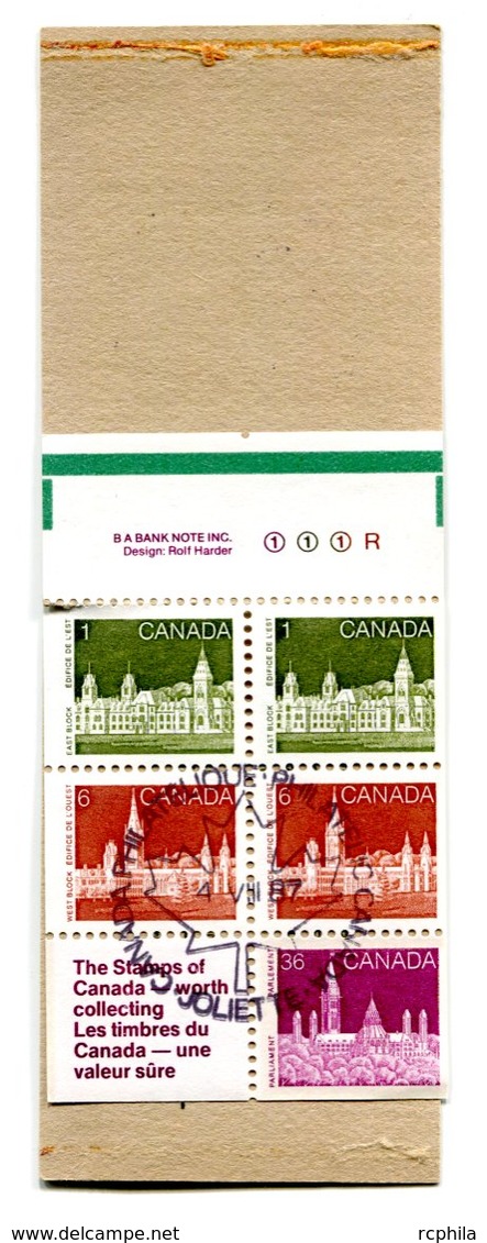 RC 16566 CANADA BK92 PARLIAMENT BUILDINGS ISSUE CARNET COMPLET BOOKLET OBLITÉRÉ USED - Carnets Complets