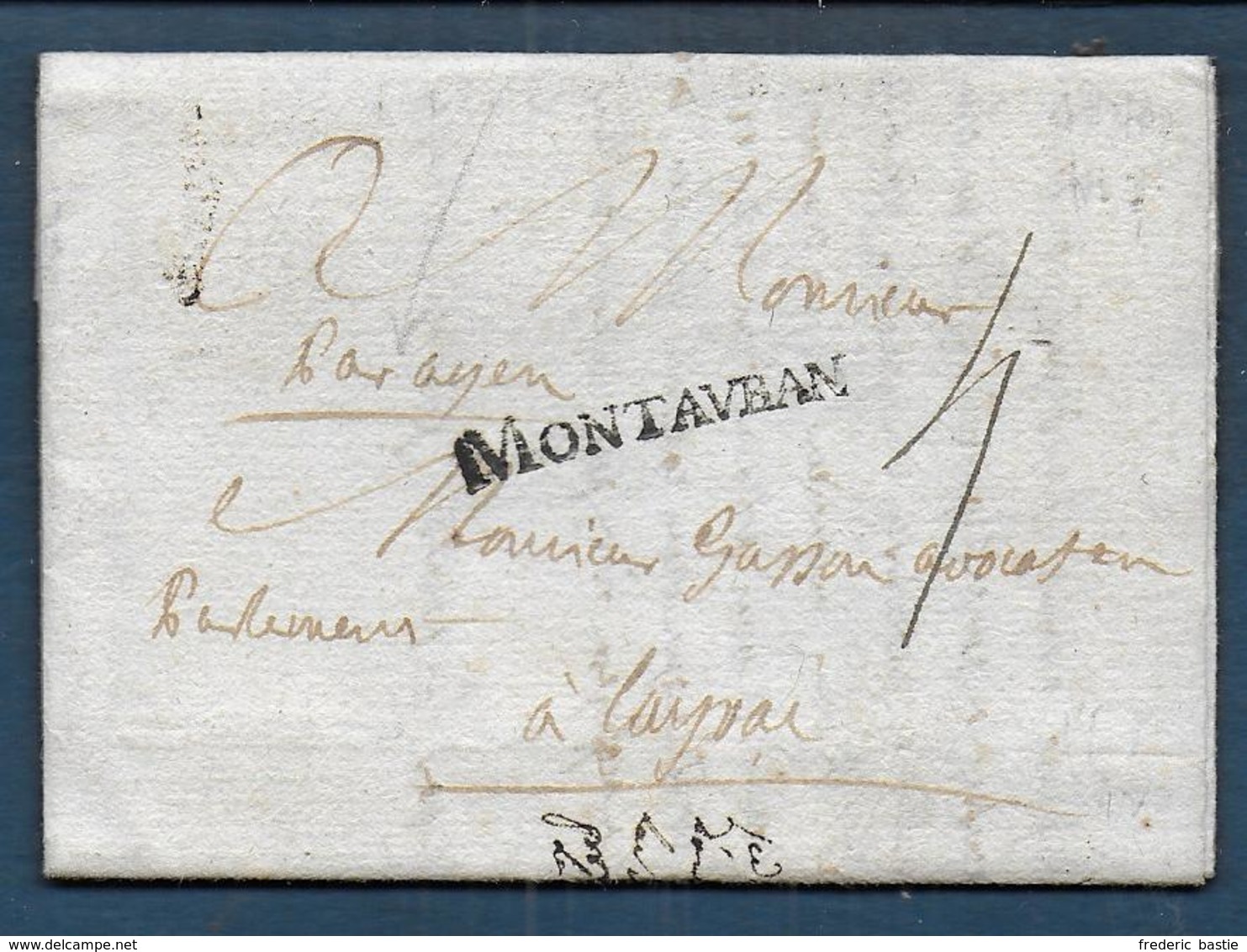 Marque MONTAUBAN  Sur Lettre De 1770 Pour Layrac - 1701-1800: Précurseurs XVIII