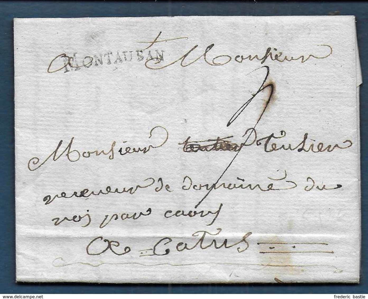 Marque MONTAUBAN  Sur Lettre De 1789 Pour Castres - 1701-1800: Précurseurs XVIII