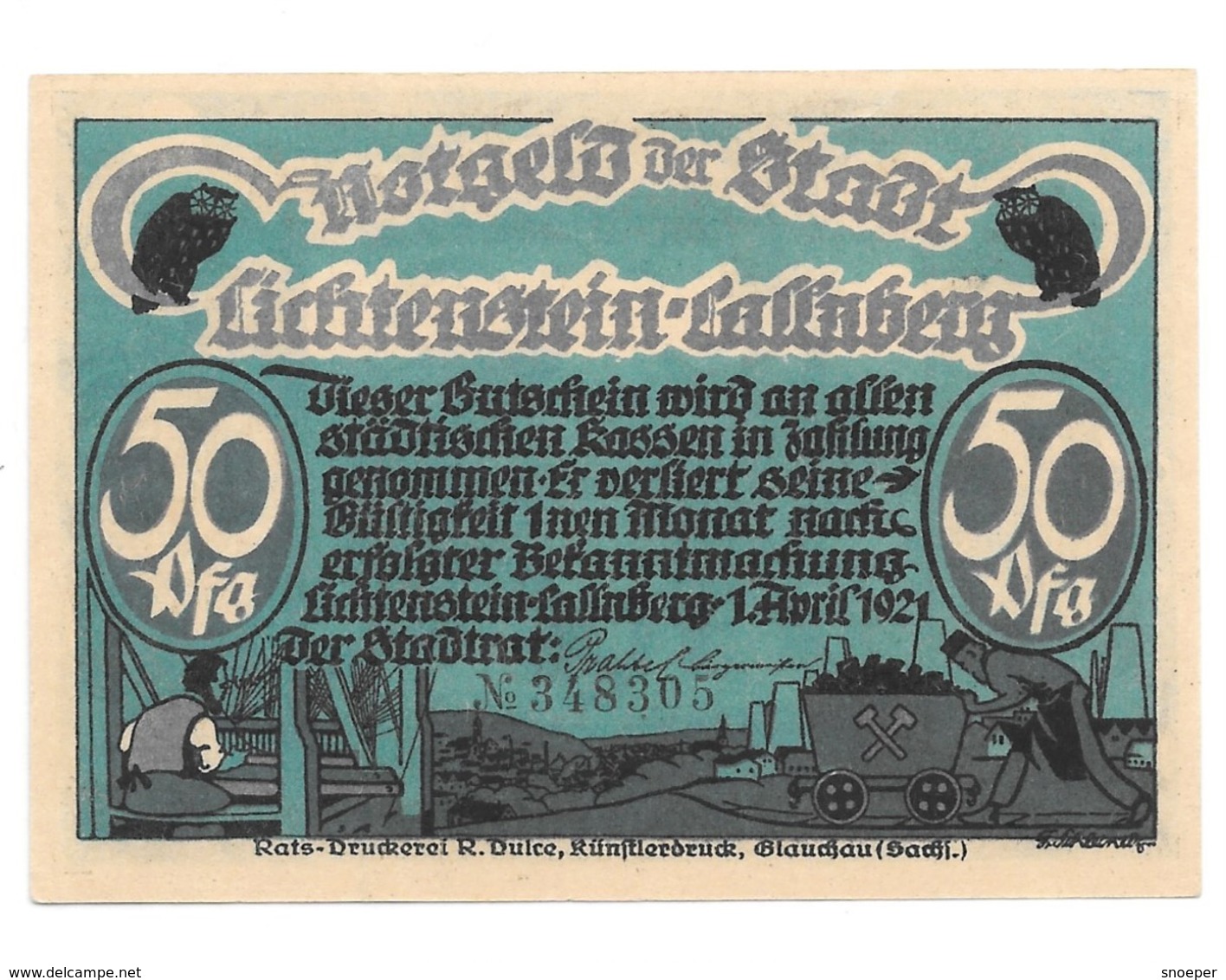 **notgeld  Lichtenstein  50 Pfennig   798.2/4 - [11] Emissions Locales