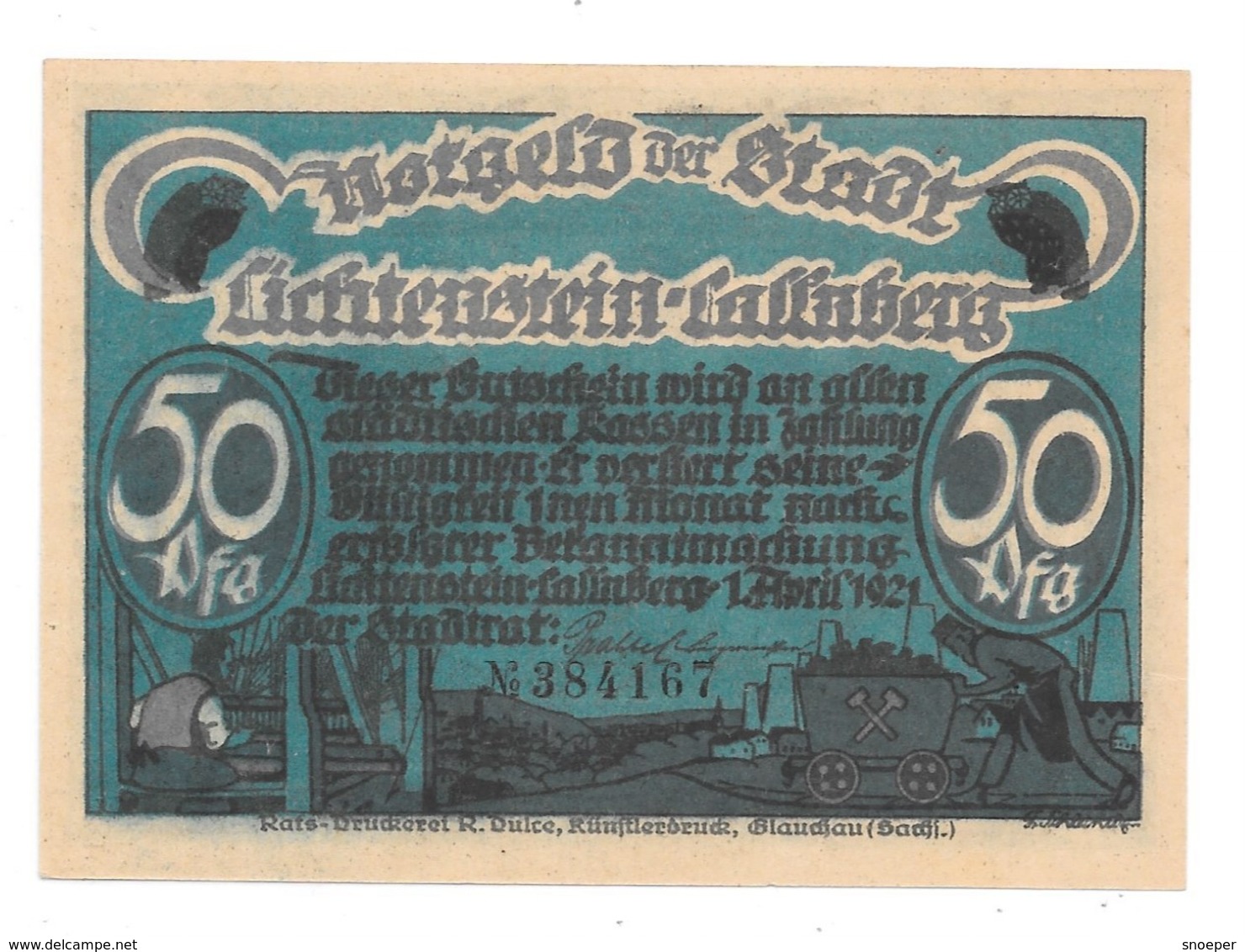 **notgeld  Lichtenstein  50 Pfennig   798.2/5 - [11] Emissions Locales