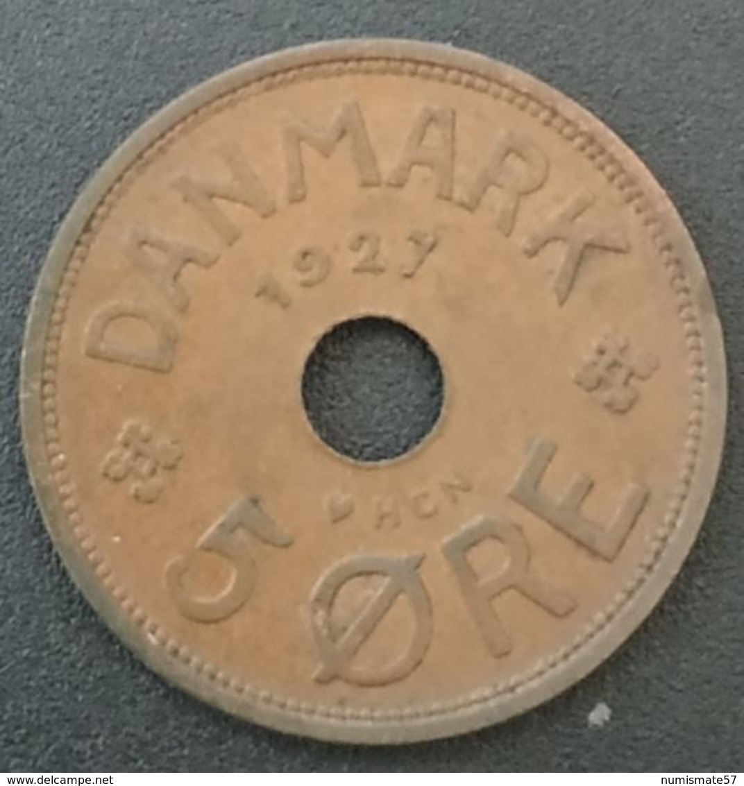 DANEMARK - DENMARK - 5 ORE 1927 - Christian X - KM 828.1 - Danemark