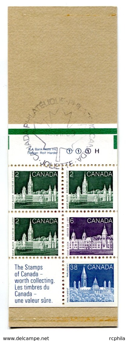 RC 16585 CANADA BK100 PARLIAMENT BUILDINGS ISSUE CARNET COMPLET BOOKLET OBLITÉRÉ USED - Libretti Completi