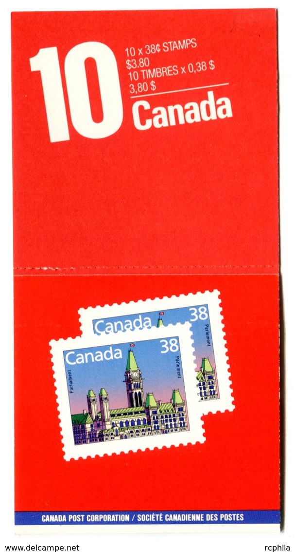 RC 16587 CANADA BK101 PARLIAMENT BUILDINGS ISSUE CARNET COMPLET FERMÉ CLOSED BOOKLET MNH NEUF ** - Volledige Boekjes