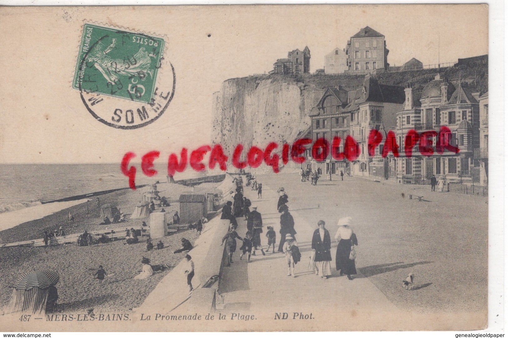 80 - MERS LES BAINS - LA PROMENADE DE LA PLAGE 1913 -   SOMME - Mers Les Bains