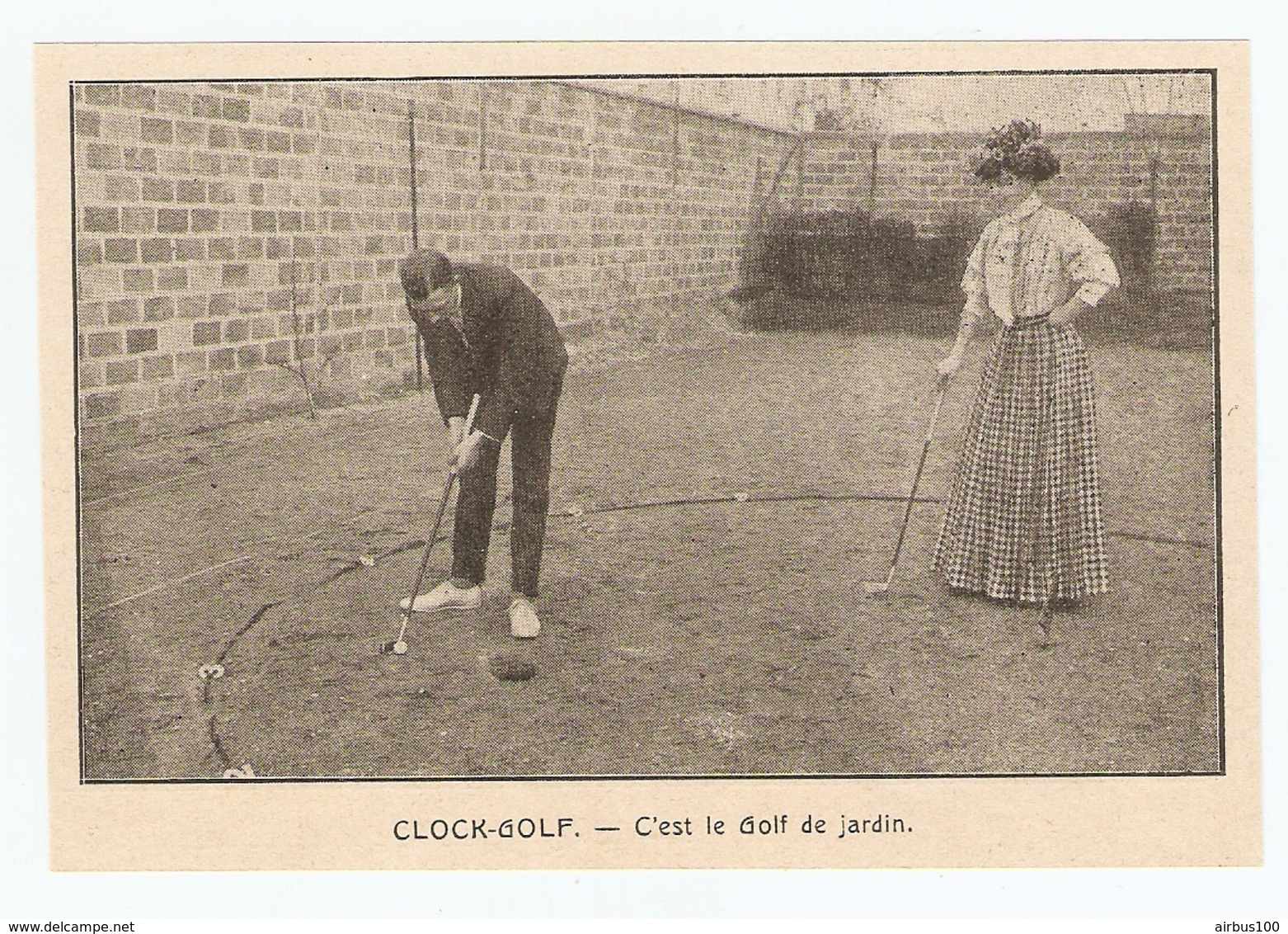 COUPURE De PRESSE SPORT DÉBUT XX ème SIECLE ANNÉE 1908 - CLOCK GOLF - GOLF De JARDIN - Autres & Non Classés