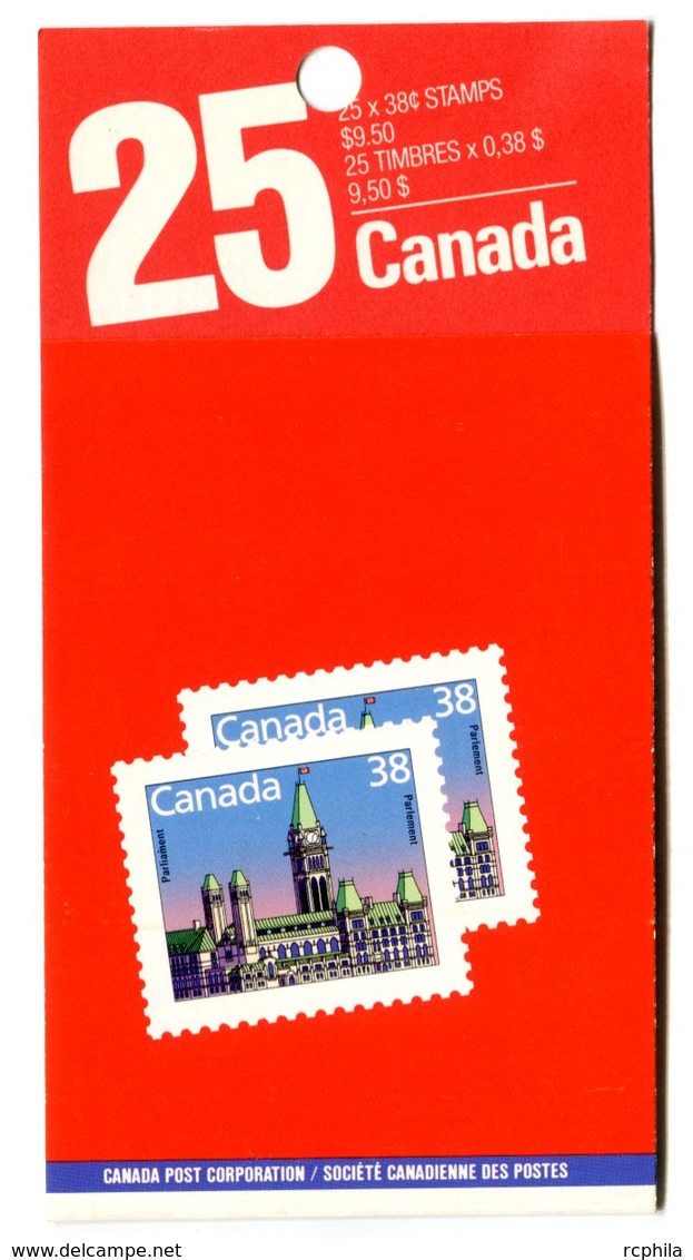 RC 16591 CANADA BK103b - 38c PARLIAMENT ISSUE CARNET COMPLET FERMÉ CLOSED BOOKLET MNH NEUF ** - Libretti Completi