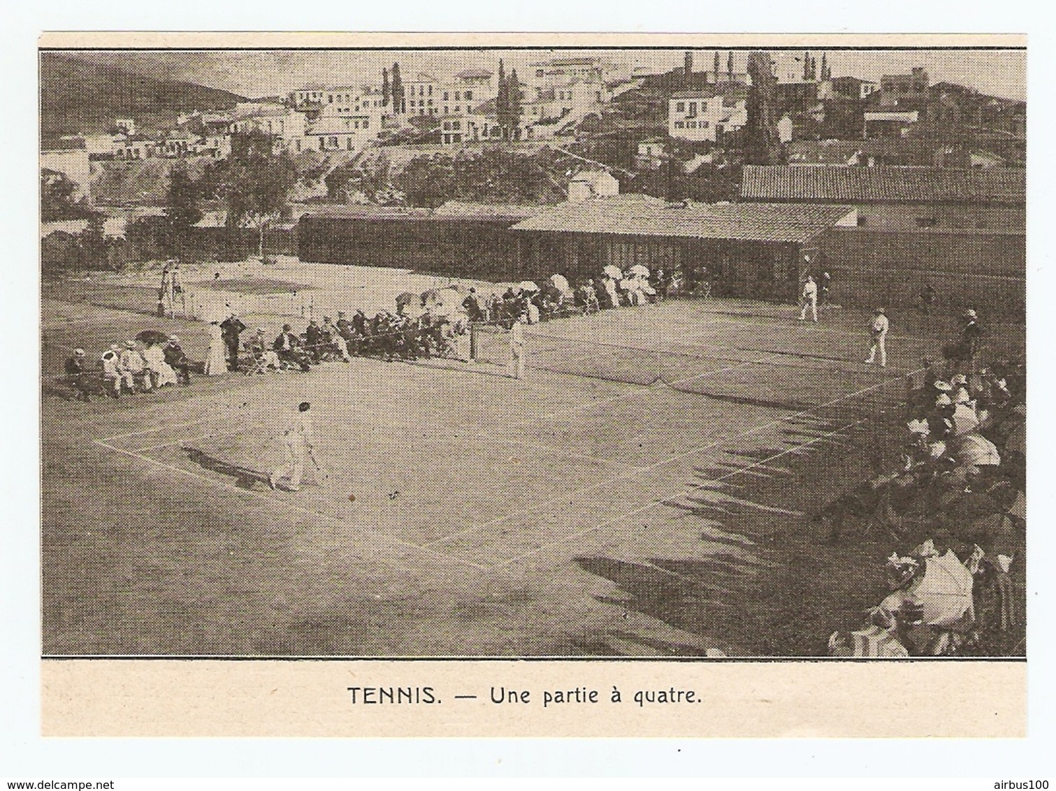 COUPURE De PRESSE SPORT DÉBUT XX ème SIECLE ANNÉE 1908 - TENNIS UNE PARTIE à QUATRE - Other & Unclassified