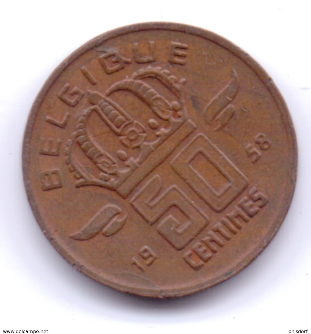 BELGIQUE 1958: 50 Centimes, KM 148 - 50 Cent