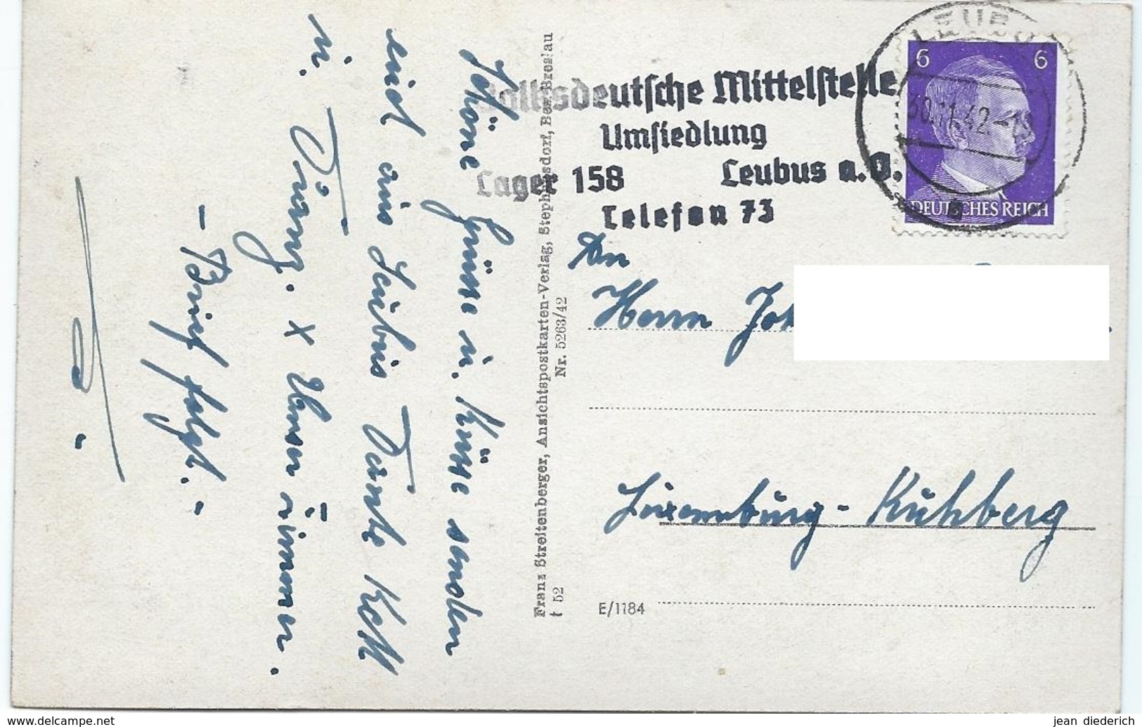 Leubus An Der Oder (Lubiąż / Niederschlesien / Polen) - Volksdeutsche Mittelstelle Umsiedlung - Lager  158 (30-11-1942) - 1940-1944 Deutsche Besatzung