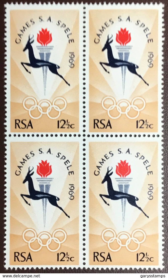 South Africa 1969 12 1/2c Games Block Of 4 MNH - Neufs