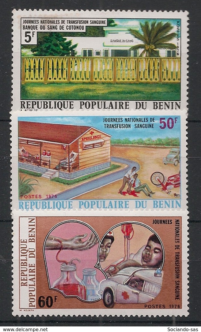 Bénin - 1976 - N°Yv. 377 à 379 - Transfusion Sanguine - Neuf Luxe ** / MNH / Postfrisch - Benin - Dahomey (1960-...)