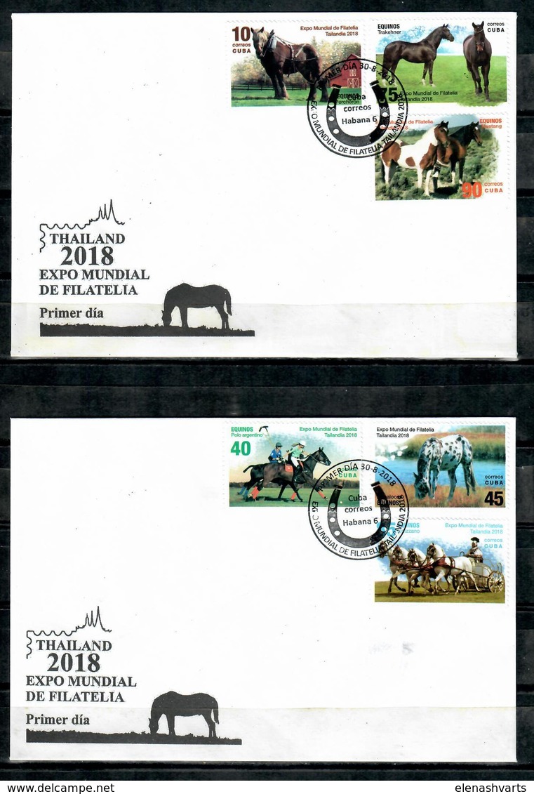 Sale -  2018 Horses  (CTO)  - FDC Cuba - FDC