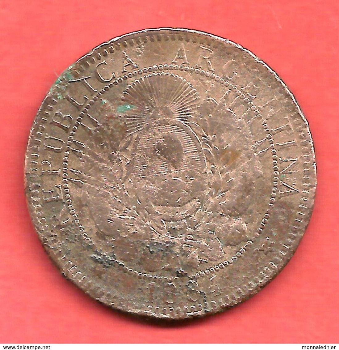 2 Centavos , ARGENTINE , Bronze , 1884 , N° KM # 8 - Argentine