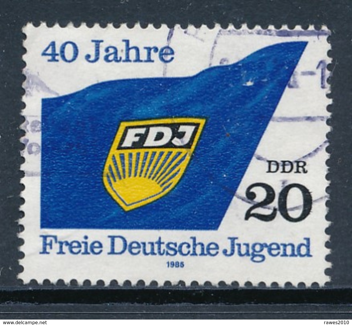 DDR Mi. 3002 Gest. 40 Jahre FDJ Fahne - Gebruikt