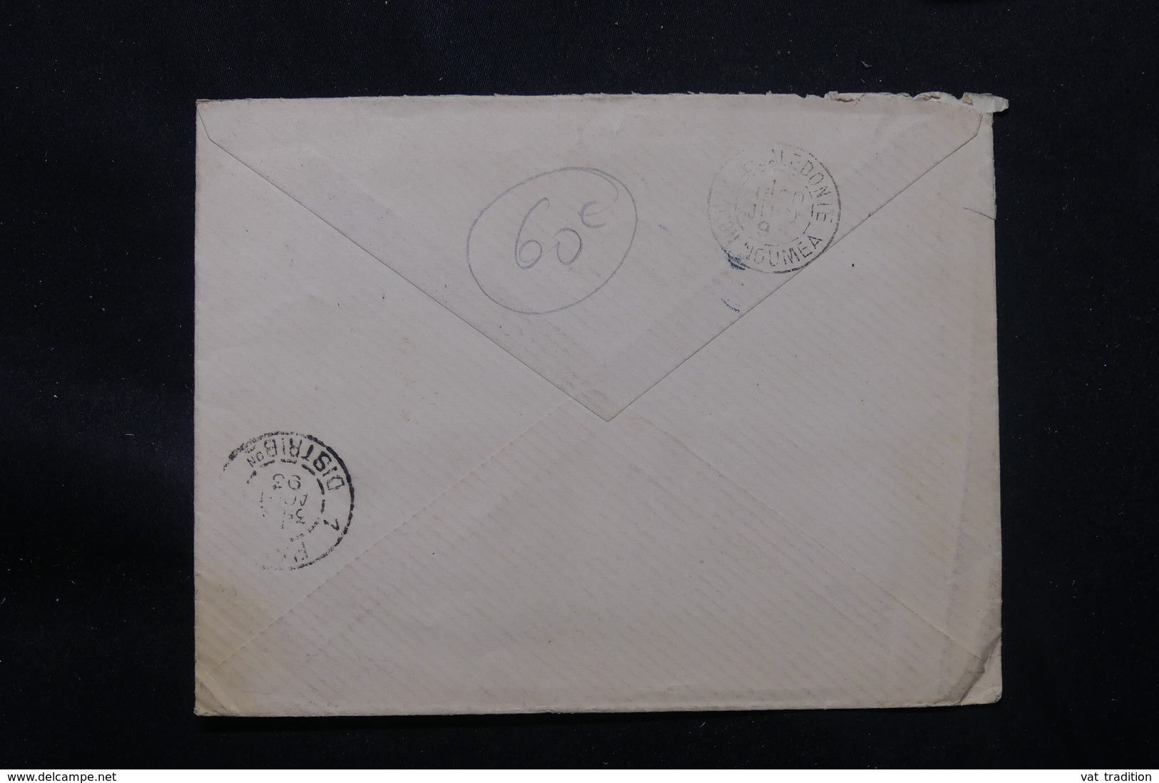 NOUVELLE CALÉDONIE - Enveloppe Pour Paris En 1893, Affranchissement Alphée Dubois Surchargé, Cachet Maritime - L 57368 - Briefe U. Dokumente