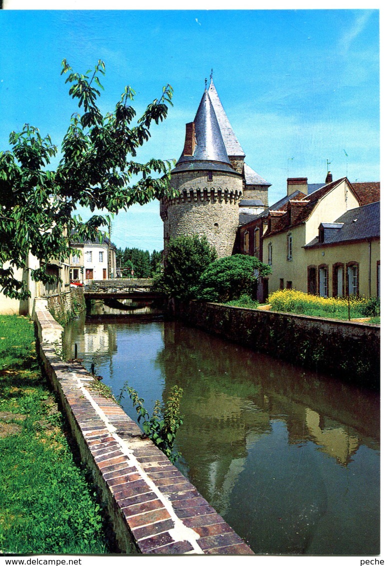 N°6734 T -cpsm La Ferté Bernard -l'Huisne Et La Porte De Ville- - La Ferte Bernard