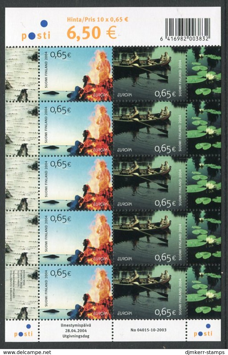 FINLAND 2004 Europa: Holidays Sheetlet MNH / **.  Michel 1705-06 - Blokken & Velletjes