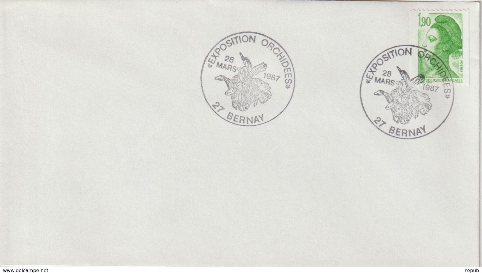 France Expo Orchidées Bernay 1987 - Commemorative Postmarks