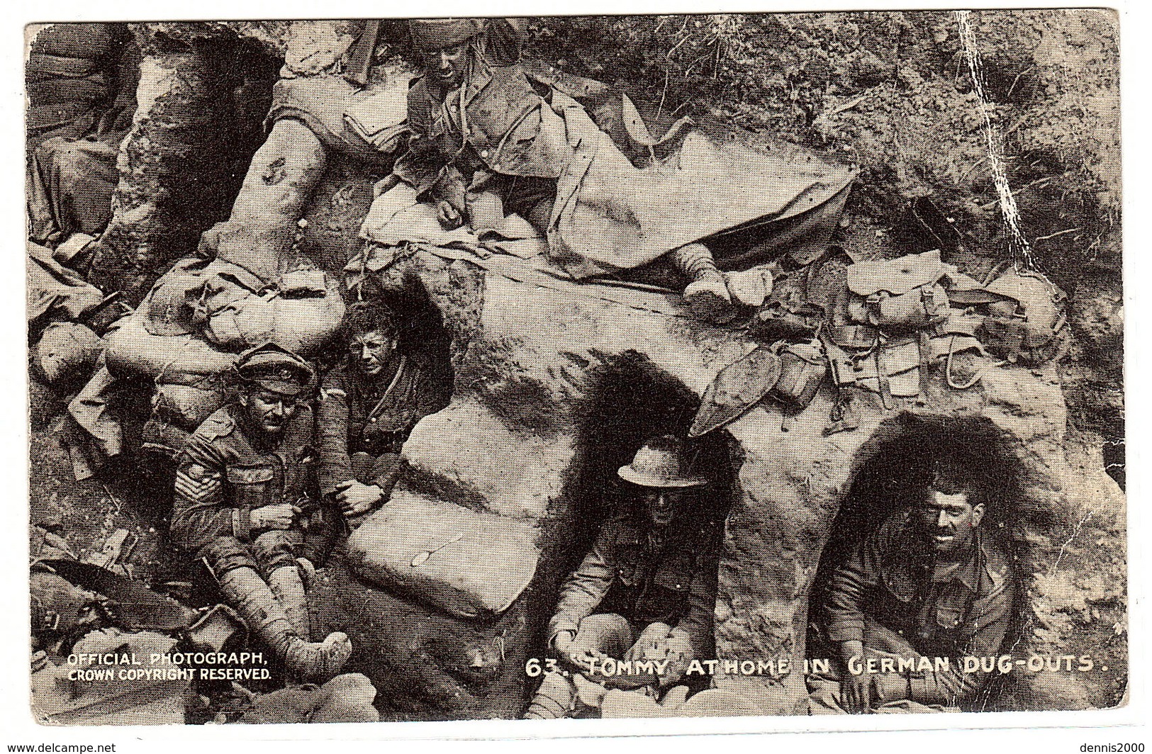 MILITARIA - 1914-1918 - TOMMY AT HOME IN GERMAN DUG-OUTS" - Ed. Official War Photographs, Series VIII, N° 63 - Guerre 1914-18