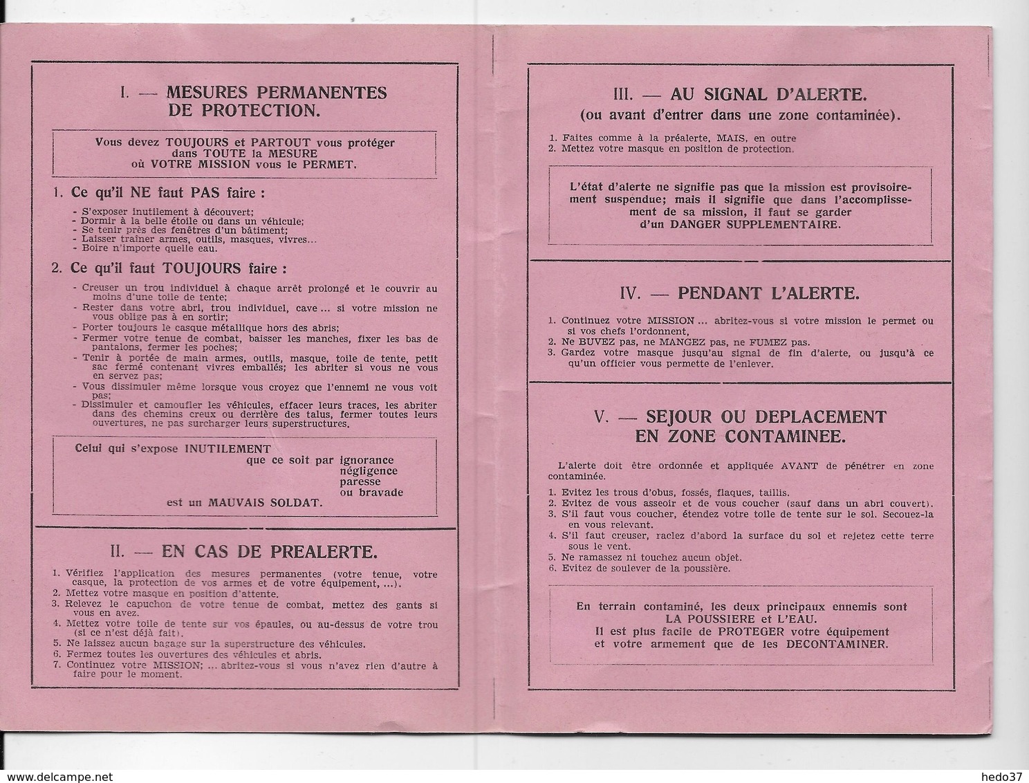 Militaria - Guerre Froide - Etat Major Général - Force Terrestre Dépliant "Protégez Vous Contre Les Effets..." - Documents Historiques